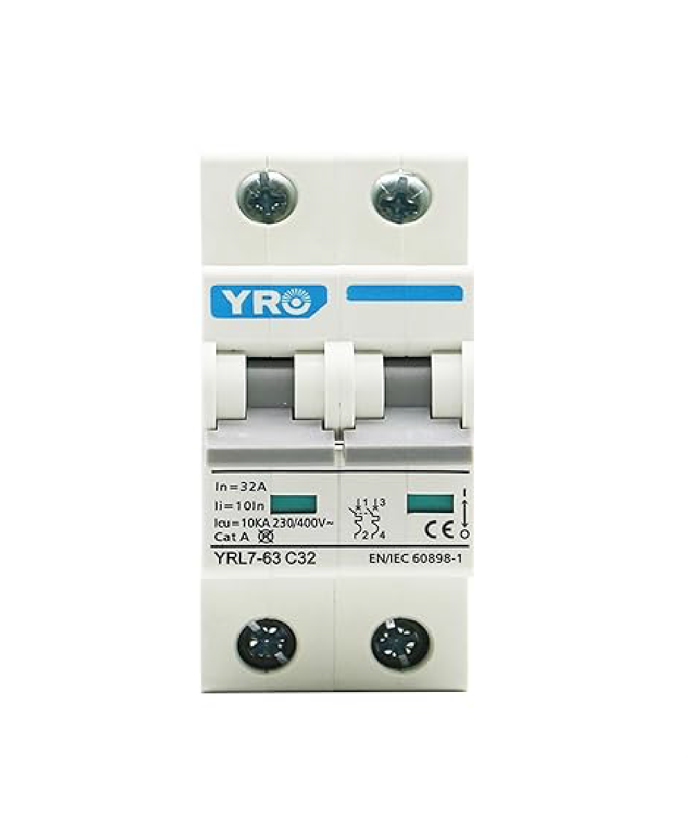 Interruptor Automático YRO YRL7-63 6kA 2P 32A 6kA 230/400V AC - Imagen 1