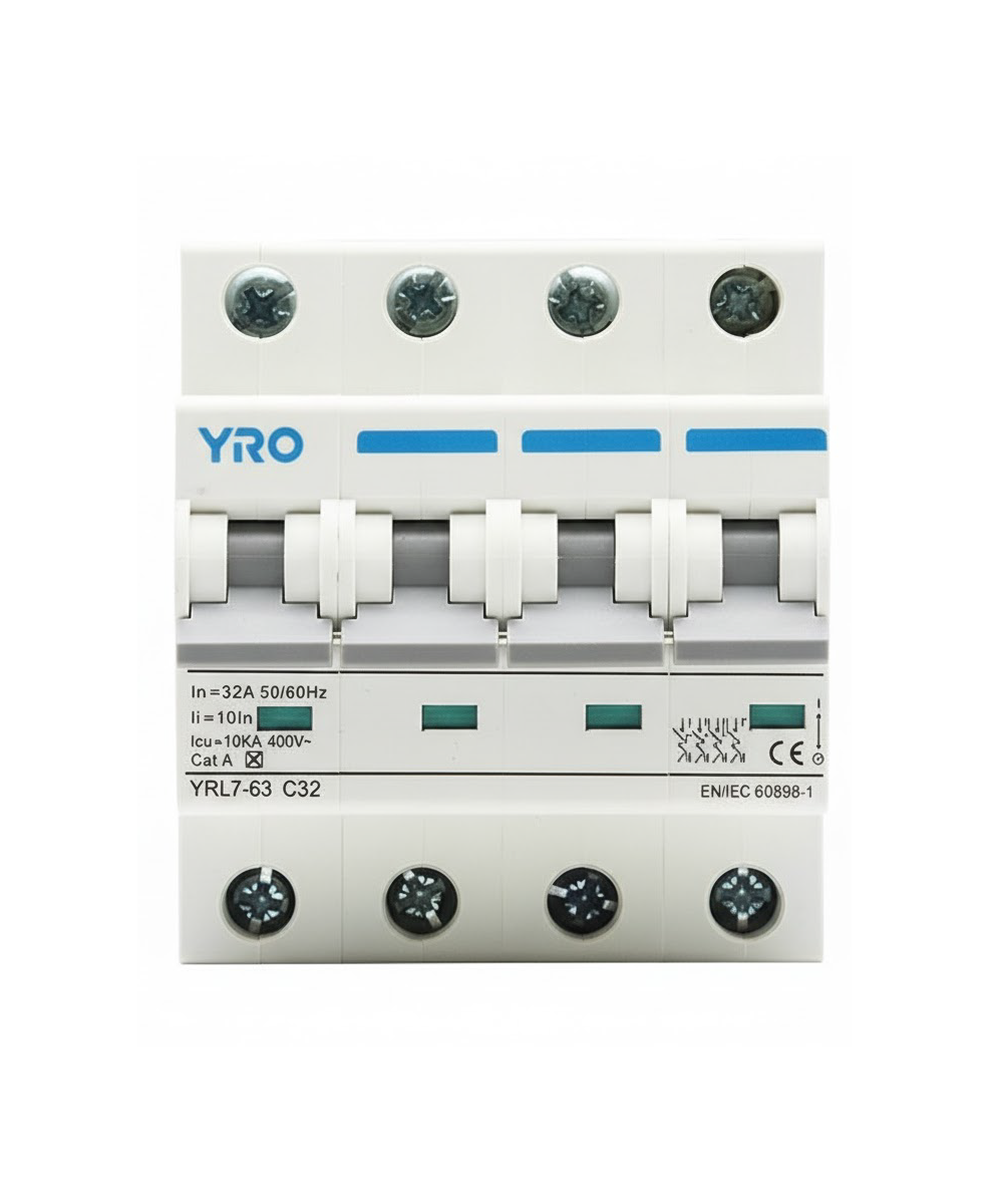 Interruptor Automático YRO YRL7-63 6kA 4P 32A 6kA 230/400V AC - Imagen 1