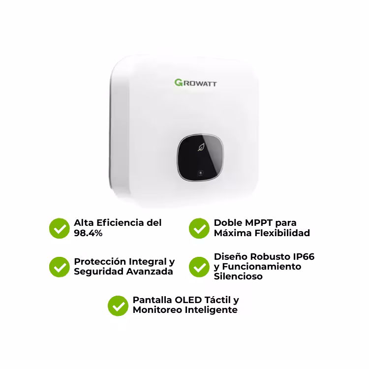 Inversor Red Monofásico Growatt MIN 4200TL-X2 - Vista principal