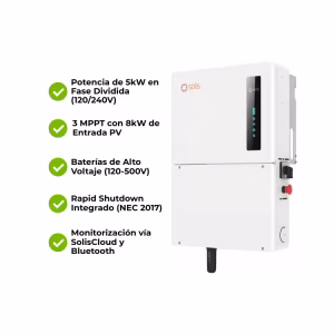 Inversor Híbrido Fase Dividida Alto Voltaje 5kW 48V Solis S6-EH1P5K-H-US - Imagen 5