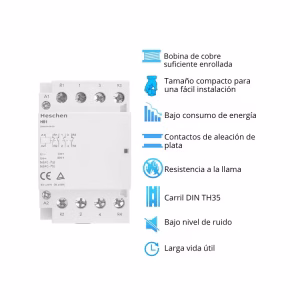 Contactor Heschen HS1 63A 4 Polos 2NO + NC - Imagen 4